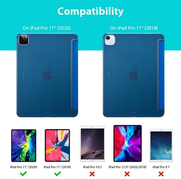 iPad Pro 11 2020 Rebound Slim Case with Flexible TPU Back & Rubberized Cover - Navy Blue - also for iPad Pro 11 2018 - Image 6