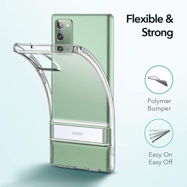 ESR Galaxy Note 20 Air Shield Boost Back Case with Kickstand – Crystal Clear - Image 6