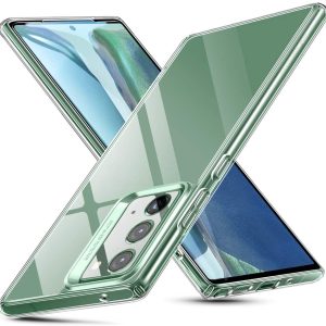 Galaxy Note 20 Echo Glass Back Case Scratch Resistant Tempered Glass Flexible Frame – Crystal Clear