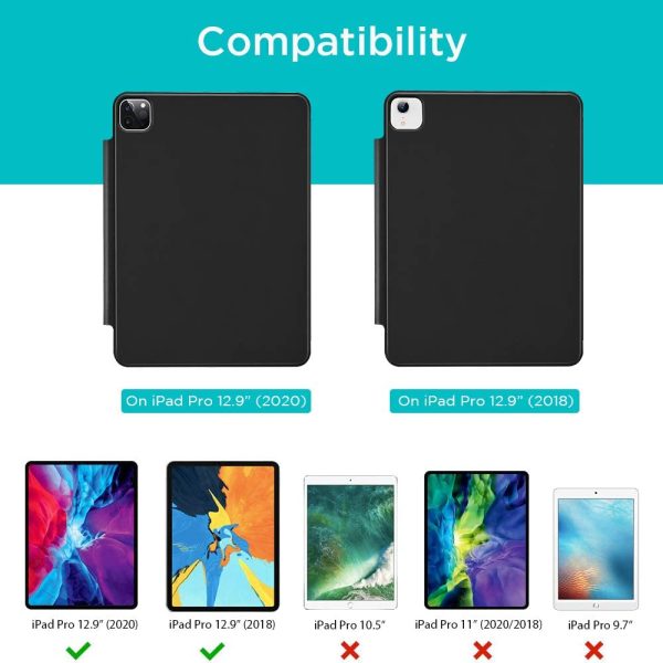 iPad Pro 12.9 2020 Rebound Magnetic Smart Case Convenient Magnetic Attachment Supports Pencil Pairing & Charging - Black also iPad Pro 12.9 2018 - Image 8