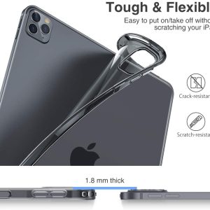 Clear TPU Back Cover ESR Rebound Soft Shell Case for iPad Pro 11 2020 /& 2018 Supports Apple Pencil Wireless Charging Slim-Fit Shell Case Translucent Black for iPad Pro 11