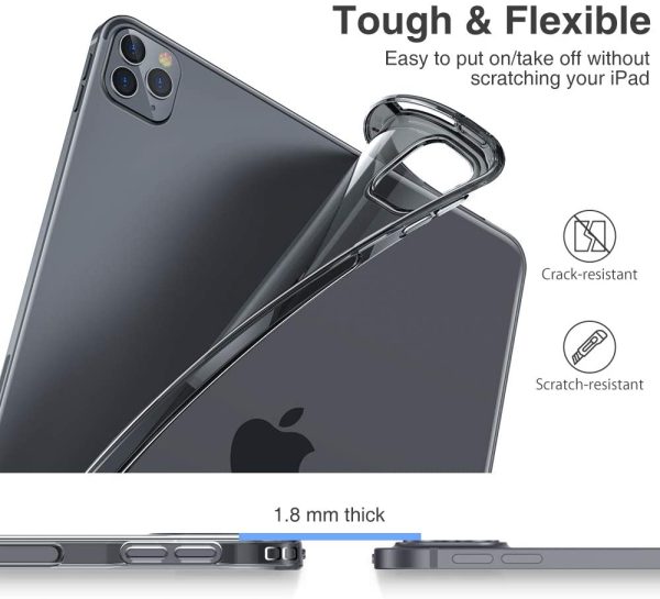 iPad Pro 11 2020 Rebound Shell TPU Case with Support for Pencil Wireless Charging - Clear Black - Image 5