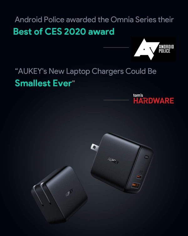 61YgJNB14SL._AC_SL1500_ AUKEY Omnia 65W Fast Charger Dual Port USB C PD 3.0 Plus USB A Wall Charger - Black  - PA-B3 - UK Plug - Image 6