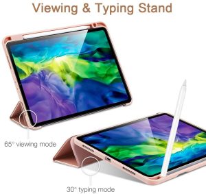 iPad Pro 11 2020 Rebound Pencil Case Convenient Pencil Holder & Soft Flexible TPU Back Cover - Rose Gold also iPad Pro 11 2018 - Image 9