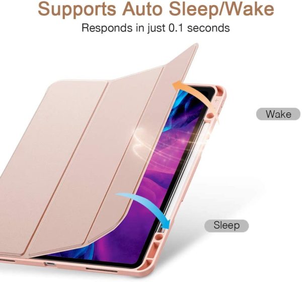 iPad Pro 12.9" 2020 Rebound Pencil Case Convenient Pencil Holder & Soft Flexible TPU Back Cover - Rose Gold also iPad Pro 12.9" 2019 - Image 8