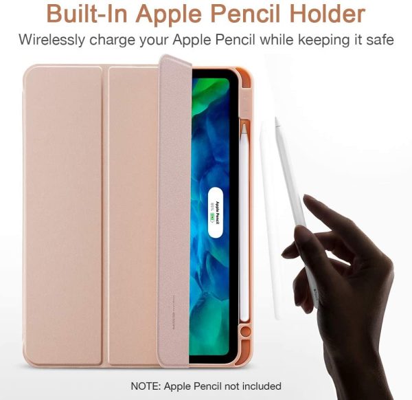 iPad Pro 11 2020 Rebound Pencil Case Convenient Pencil Holder & Soft Flexible TPU Back Cover - Rose Gold also iPad Pro 11 2018 - Image 3