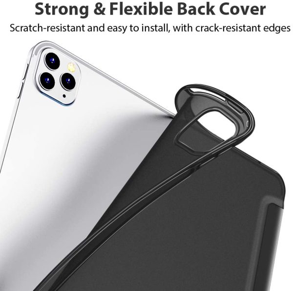 iPad Pro 11 2020 Rebound Slim Case with Flexible TPU Back & Rubberized Cover - Black - also for iPad Pro 11 2018 - Image 5