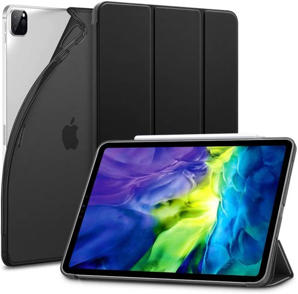 iPad Pro 11 2020 Rebound Slim Case with Flexible TPU Back & Rubberized Cover - Black - also for iPad Pro 11 2018 - Image 1