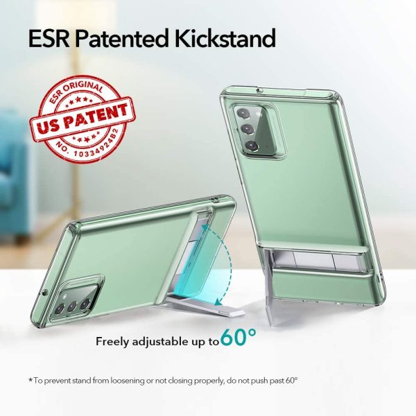 ESR Galaxy Note 20 Air Shield Boost Back Case with Kickstand – Crystal Clear - Image 5