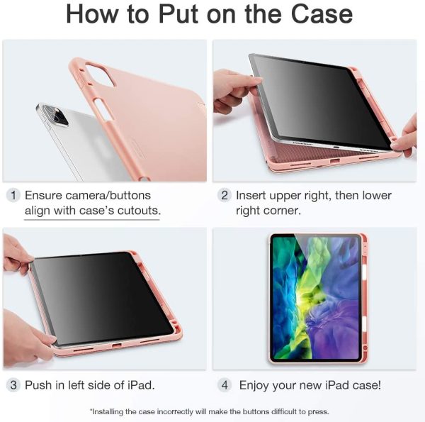 iPad Pro 11 2020 Rebound Pencil Case Convenient Pencil Holder & Soft Flexible TPU Back Cover - Rose Gold also iPad Pro 11 2018 - Image 6