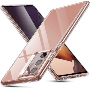 Galaxy Note 20 Ultra Echo Glass Back Case Ice Shield Scratch Resistant Tempered Glass Flexible Frame – Crystal Clear