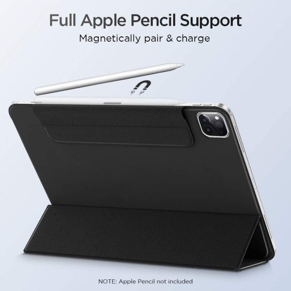 iPad Pro 12.9 2020 Rebound Magnetic Smart Case Convenient Magnetic Attachment Supports Pencil Pairing & Charging - Black also iPad Pro 12.9 2018 - Image 6