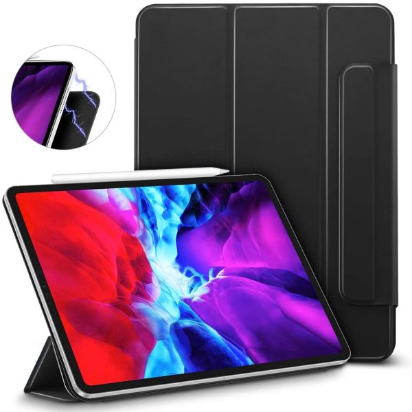 61t5ZFQmh8L._AC_SL1000_ iPad Pro 12.9 2020 Rebound Magnetic Smart Case Convenient Magnetic Attachment Supports Pencil Pairing & Charging - Black also iPad Pro 12.9 2018 - Image 1