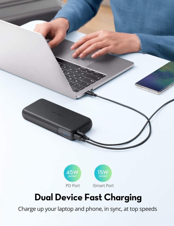 Portable Charger RAVPower 20000mAh 60W PD 3.0 USB C Power Bank for Laptop & Phones Charging - RP-PB201 - Black - Image 4