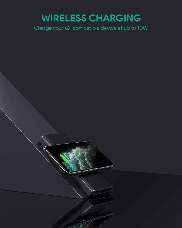 Aukey 18W Wireless Charging Powerbank PD QC 3.0 10000mAh - PB-Y32 - Black - Image 4