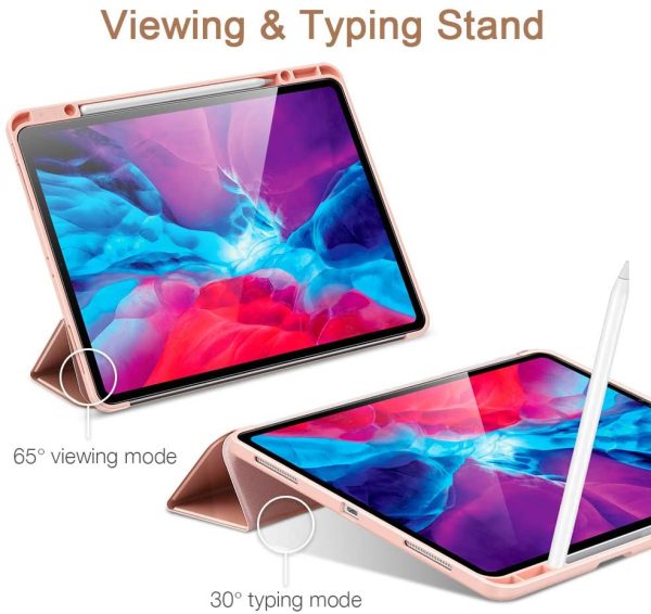 iPad Pro 12.9" 2020 Rebound Pencil Case Convenient Pencil Holder & Soft Flexible TPU Back Cover - Rose Gold also iPad Pro 12.9" 2019 - Image 7