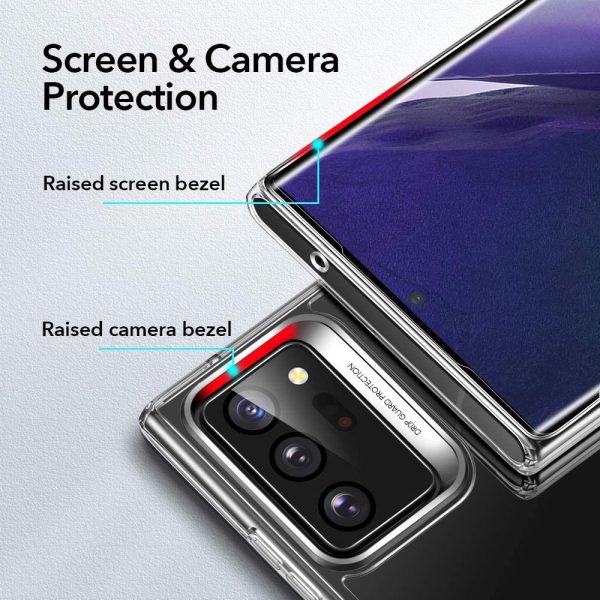 Galaxy Note 20 Ultra Echo Glass Back Case Ice Shield Scratch Resistant Tempered Glass Flexible Frame – Crystal Clear - Image 6