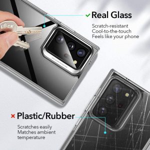 Galaxy Note 20 Ultra Echo Glass Back Case Ice Shield Scratch Resistant Tempered Glass Flexible Frame – Crystal Clear - Image 7