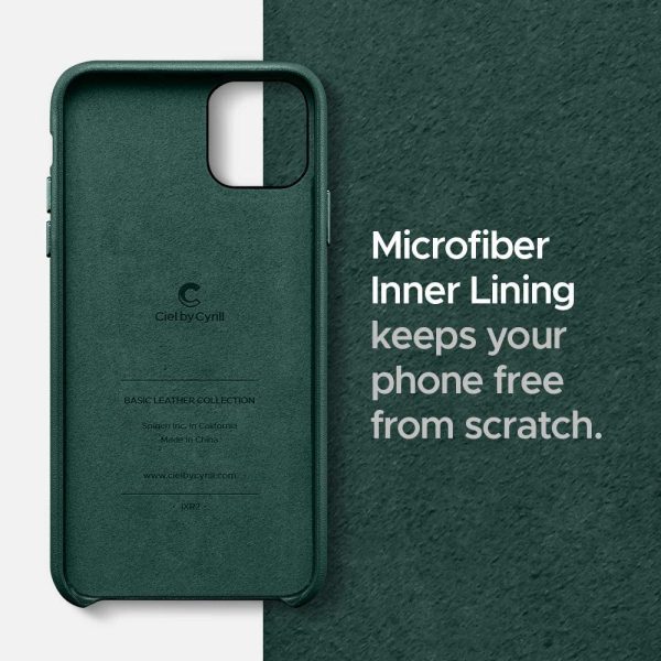 iPhone 11 Pro Max Case Basic Leather Case by CYRILL by Spigen - Forest Green - 075CS27172 - Image 2