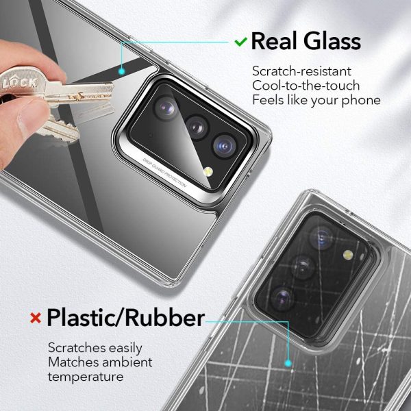 Galaxy Note 20 Echo Glass Back Case Scratch Resistant Tempered Glass Flexible Frame – Crystal Clear - Image 3