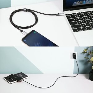 Aukey Braided Nylon USB 2.0 C to C Cable -3.3ft - CB-CD5 - Black - Image 3