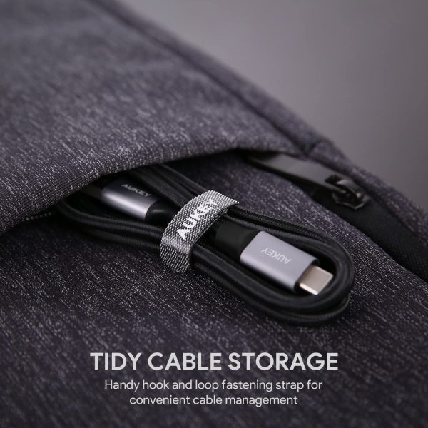 Aukey Braided Nylon USB 2.0 C to C Cable -3.3ft - CB-CD5 - Black - Image 5