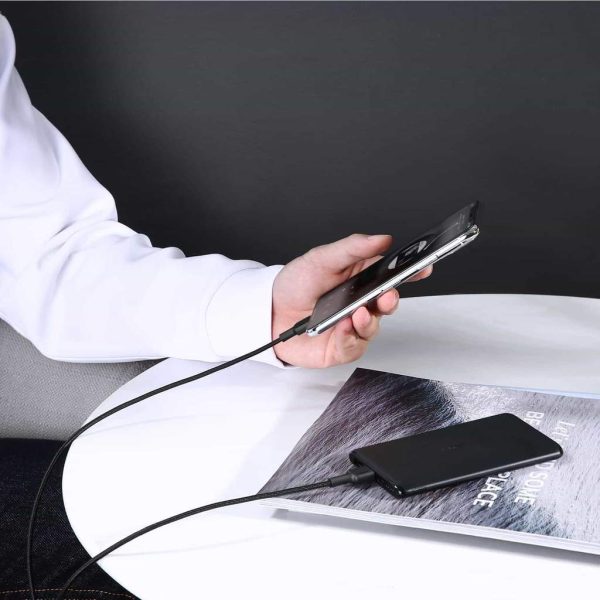 Aukey-CB-CL2-type-c-cable-dablewpk-pakistan1 Aukey Braided Nylon MFi USB-C to Lightning Cable - 6.6ft - CB-CL2 - Black - Image 3