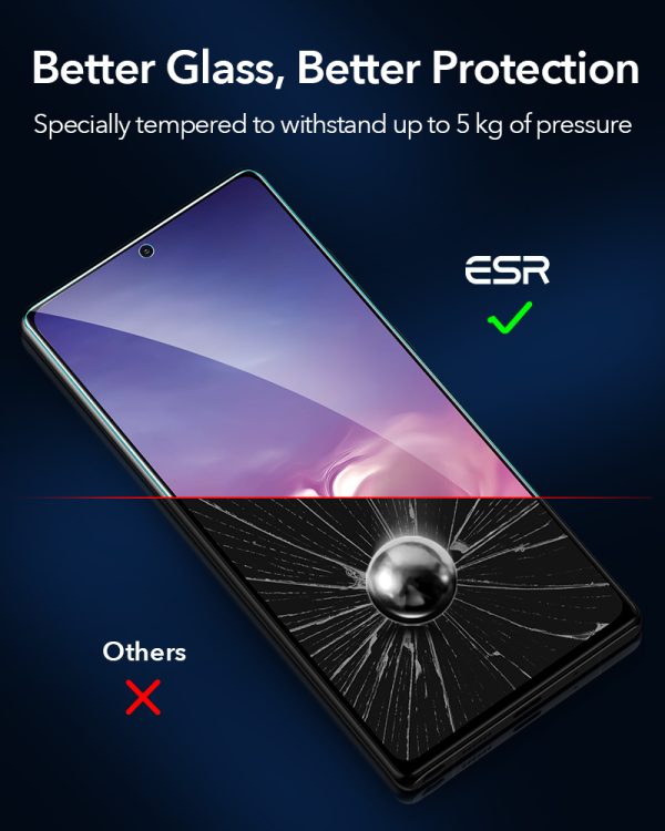 Galaxy Note 20 Screen Shield 3D Glass Protector - 2 PACK by ESR - Clear - Image 6