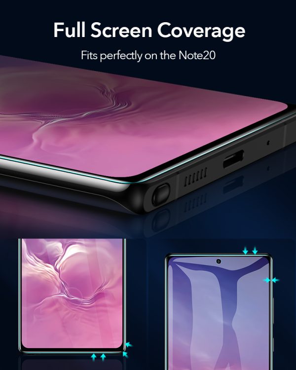 Galaxy Note 20 Screen Shield 3D Glass Protector - 2 PACK by ESR - Clear - Image 3