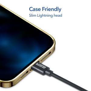 USB A to Lightning Cable MFi Certified TPE Based by ESR - 3 Feet - Black - Image 8