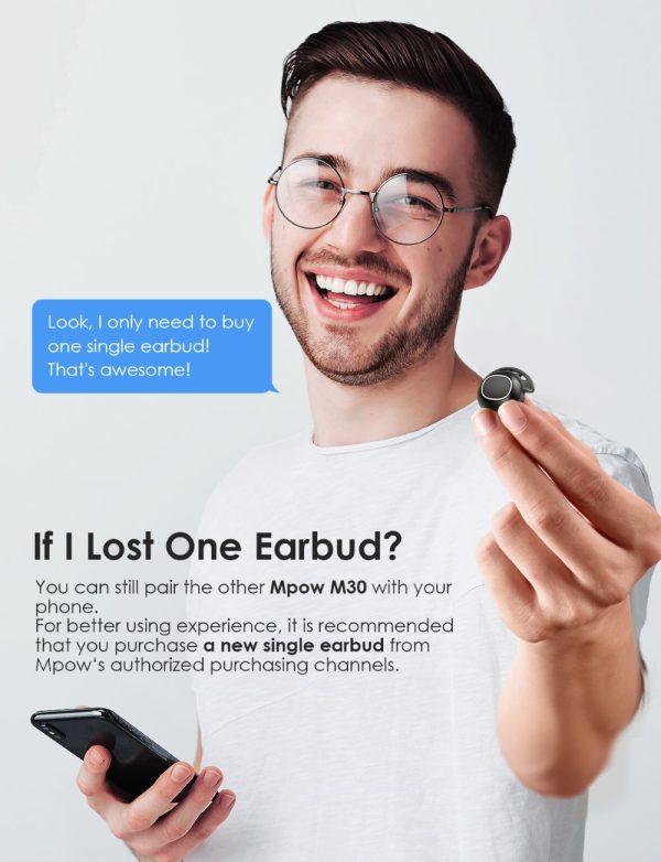 MPBH437AB_B8_V01_200119 Mpow M30 in-Ear Bluetooth Earbuds with 25 Hrs Battery & USB-C Charging Case - Cosmic Black - Image 12
