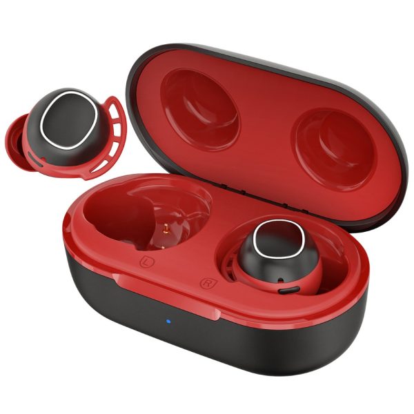 MPBH437AR_EN_A1_V01_200522 Mpow M30 in-Ear Bluetooth Earbuds with 25 Hrs Battery & USB-C Charging Case - Black n Red - Image 1