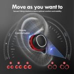 Mpow M30 in-Ear Bluetooth Earbuds with 25 Hrs Battery & USB-C Charging Case - Black n Red - Image 2