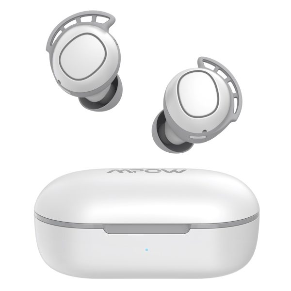 MPBH437AW_EN_A2_V01_200806 Mpow M30 in-Ear Bluetooth Earbuds with 25 Hrs Battery & USB-C Charging Case - Gray n White - Image 2