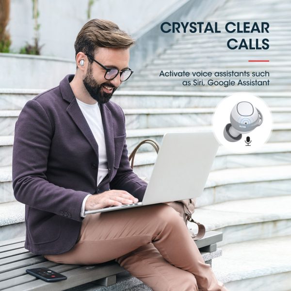 MPBH437AW_EN_B2_V01_200806 Mpow M30 in-Ear Bluetooth Earbuds with 25 Hrs Battery & USB-C Charging Case - Gray n White - Image 4