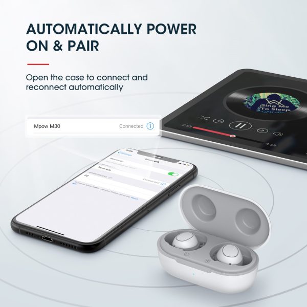 MPBH437AW_EN_B5_V01_200806 Mpow M30 in-Ear Bluetooth Earbuds with 25 Hrs Battery & USB-C Charging Case - Gray n White - Image 7