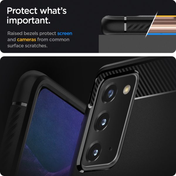 Galaxy Note 20 Rugged Armor Case by Spigen  ACS01417 - Matte Black - Image 4