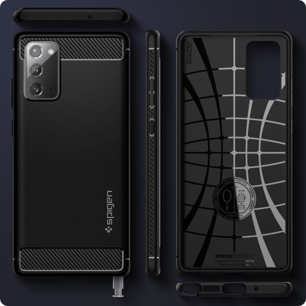 Galaxy Note 20 Rugged Armor Case by Spigen  ACS01417 - Matte Black - Image 7