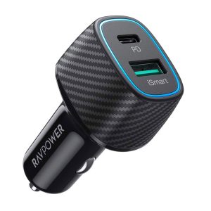 RAVPower 48W Type C Car Charger with 30W Power Delivery & 18W QC 3.0 - RP-VC019 - Black