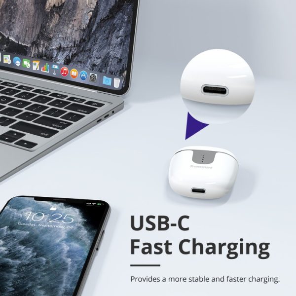 Tronsmart Onyx Ace True Wireless Earbuds with aptX Technology & Quad Mic Setup for Crystal Clear Calls - White - Image 12