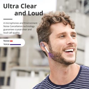 Tronsmart Onyx Ace True Wireless Earbuds with aptX Technology & Quad Mic Setup for Crystal Clear Calls - White - Image 4