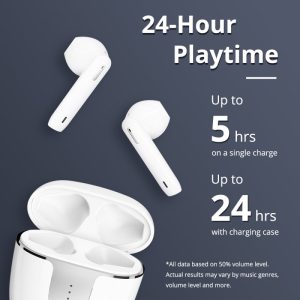 Tronsmart Onyx Ace True Wireless Earbuds with aptX Technology & Quad Mic Setup for Crystal Clear Calls - White - Image 7