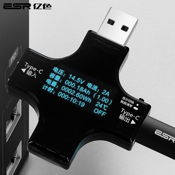 Power Delivery 2.0 Fast Charger 41W, 1 USB C + 2 USB A - Black - US Plug - Image 2