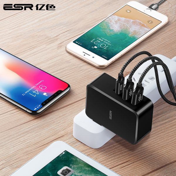 Power Delivery 2.0 Fast Charger 41W, 1 USB C + 2 USB A - Black - US Plug - Image 3
