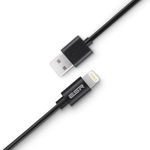 USB A to Lightning Cable MFi Certified TPE Based by ESR - 3 Feet - Black - Image 3