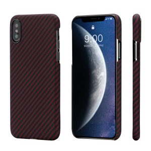 iPhone XS Max Aramid MagEZ Case by PITAKA - Black / Red Twill