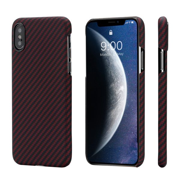 iPhone XS Max Aramid MagEZ Case by PITAKA - Black / Red Twill - Image 1