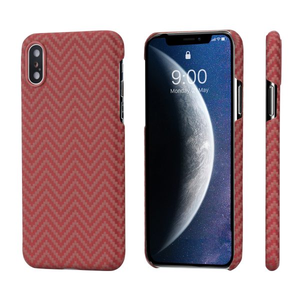 iPhone XS Max Aramid MagEZ Case by PITAKA - Red Orange Herringbone - Image 1