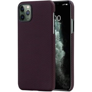 iPhone 11 Pro Aramid MagEZ Case by PITAKA - Black / Red Plain