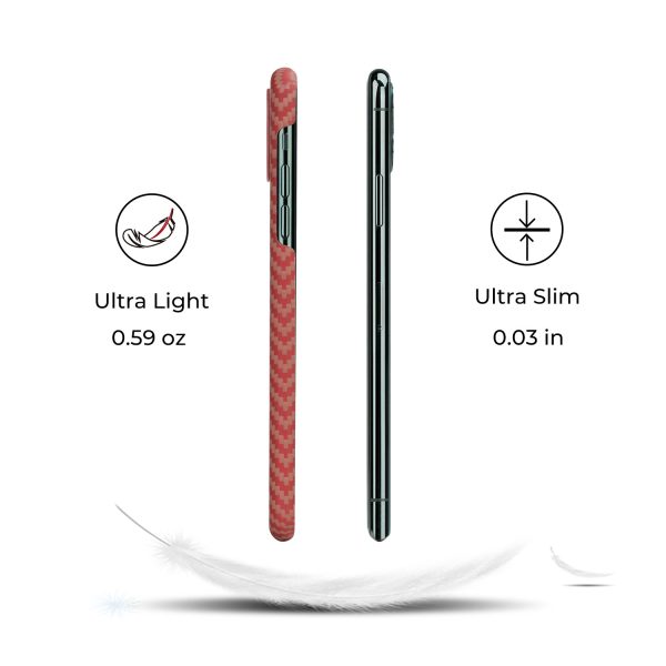 iPhone 11 Pro Aramid MagEZ Case by PITAKA - Red / Orange Herringbone - Image 4